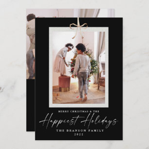 Unique Two Photo Happiest Christmas Holiday Card