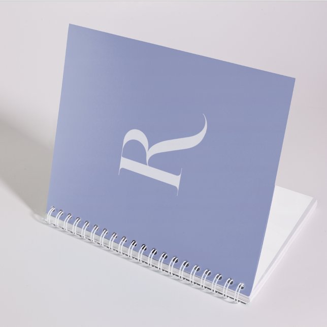 Unique Typography Monogram Initial Clean Blue  Notebook (Creator Uploaded)