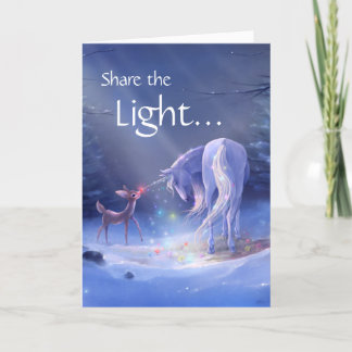 Unique Unicorn Rudolph Merry Christmas Holiday Card