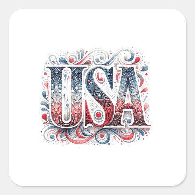 Unique USA Square Sticker (Front)