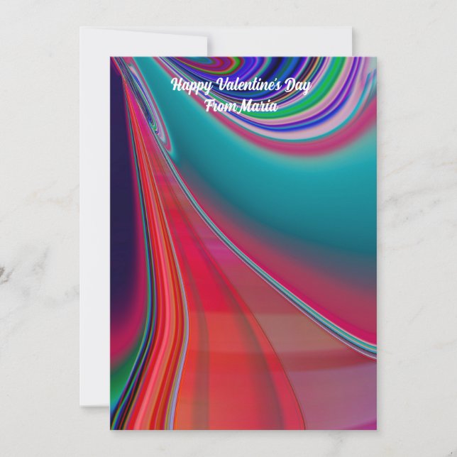 Unique Valentine Abstract Colourful And Vivid Card (Front)