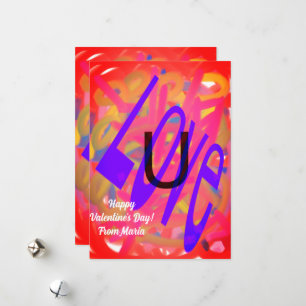 Unique Valentine Abstract Colourful And Vivid Card