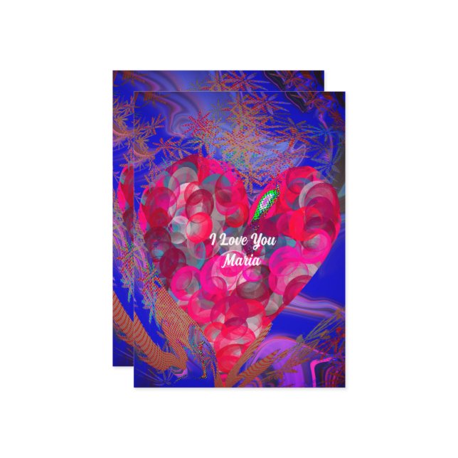 Unique Valentine Abstract Colourful And Vivid Card (Front/Back In Situ)