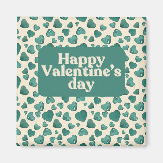 Unique Valentine's Day Card  Hand-Painted Green  Magnet