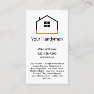 Unique Vertical Handyman Business Cards