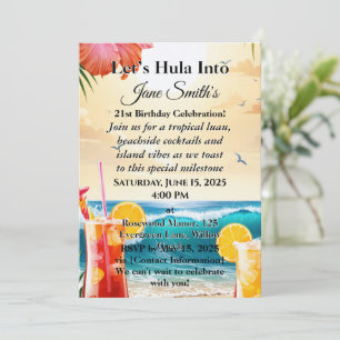 Unique, Vibrant, Stylish 21st Birthday Invitation
