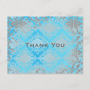 Unique Vintage Distressed Damask Postcard