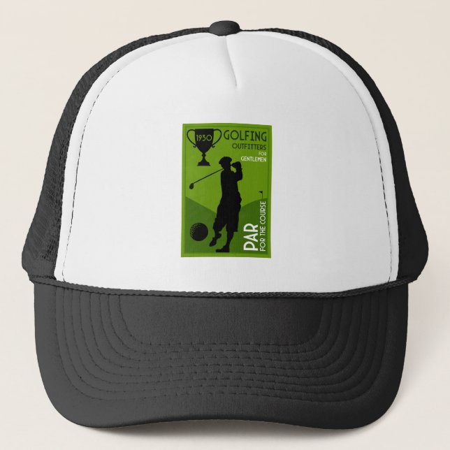 Unique Vintage Golf Gift Trucker Hat (Front)