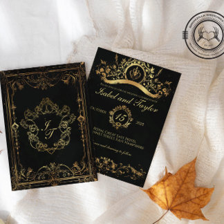 Unique Vintage Gothic Wedding Invitations