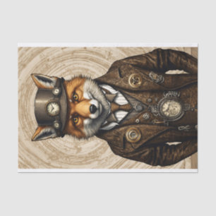 Unique Vintage Steampunk Fox Art Tissue Paper