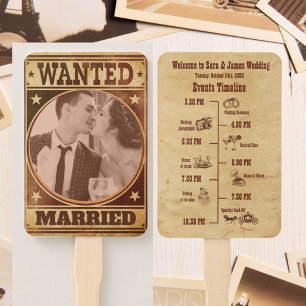Unique vintage Style wedding program  Hand Fan