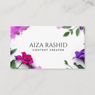 Unique Watercolor  Abstract Purple Modern  Business Card