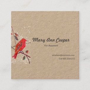 Unique Watercolor Bird Animal Pet Care Square Business Card