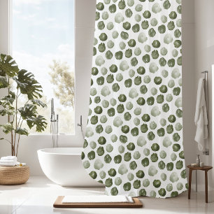 Unique Watercolor Green Dots Shower Curtain