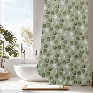 Unique Watercolor Green Dots Shower Curtain