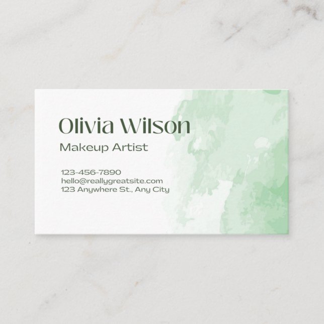 Unique Watercolor Modern Business Card (Front)