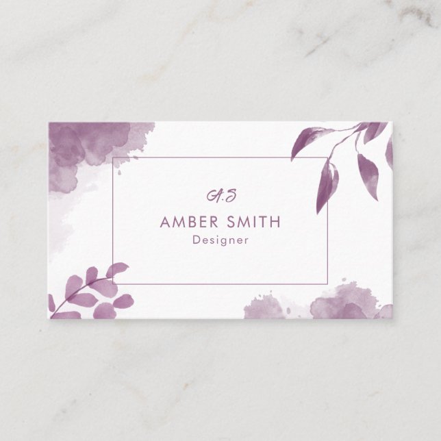 Unique Watercolor Modern Business Card | Artistic  (Front)