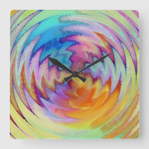 Unique Watercolor Wall Clock