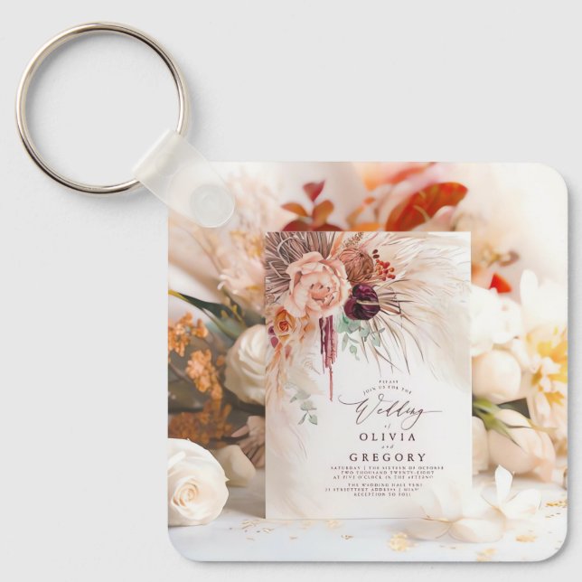 Unique Wedding Favours: Mini Invitation Keychains  (Front)