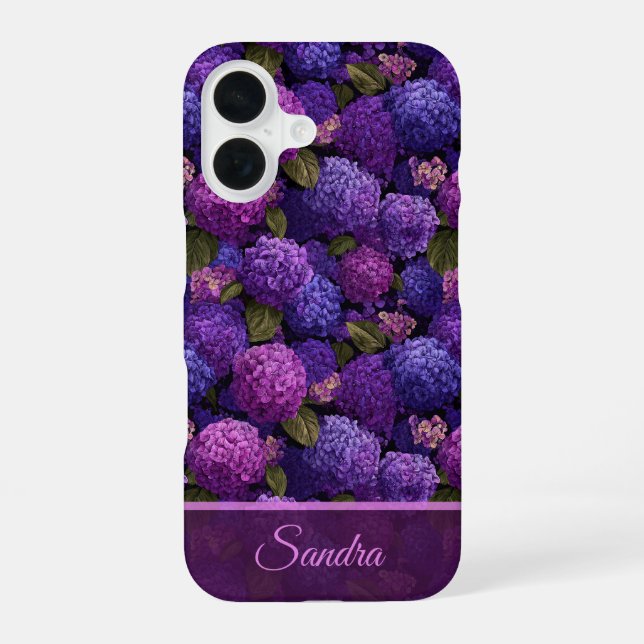 Unique Wedding Gift Hydrangeas Flower Name iPhone 16 Case (Back)
