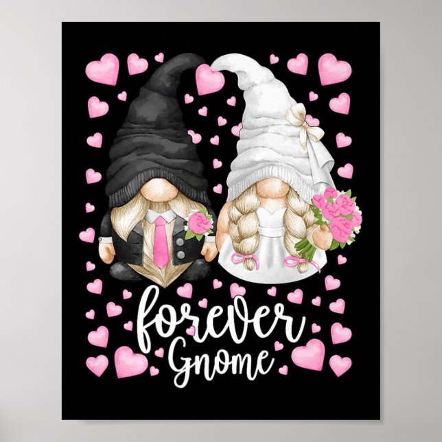 Unique Wedding Gnomies Bride And Groom - Funny For Poster (Front)
