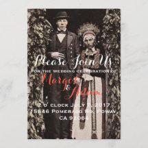 Unique Wedding Invitation, Quirky, Vintage