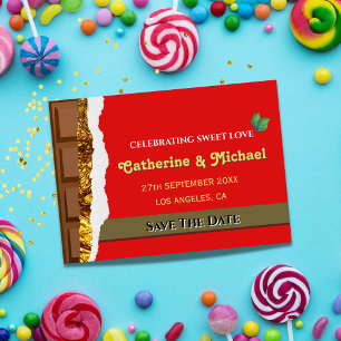 Unique Whimsical Brown Chocolate Funny   Save The Date