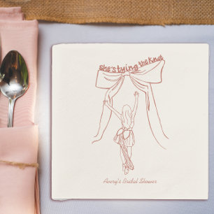 Unique Whimsical Coquette Bow Bridal Shower Custom Napkin