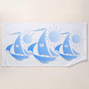Unique Whimsical Theatre Sailing Design Beach Towe Towel