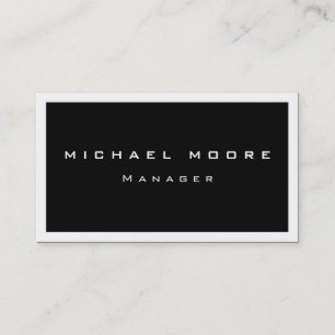 Unique White Border Black Trendy Business Card