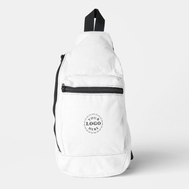 Unique White Cut Sew Sling Bag with Custom Logo (Front)