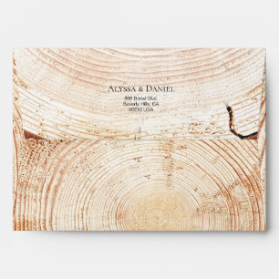 Unique Wood grain tree ring Custom address Envelope