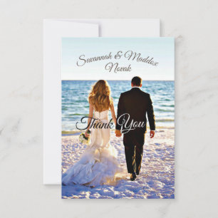 Unique Wooden Arbor Beach Flower Wedding Thank You Card