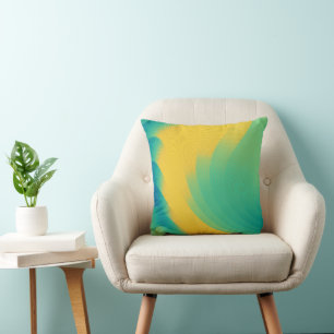 Unique Yellow Abstract Design Cushion