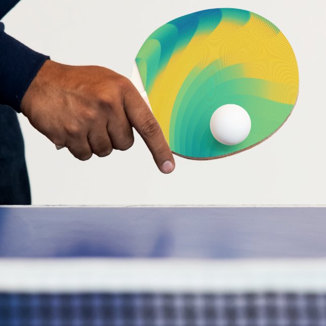 Unique Yellow Abstract Design Ping Pong Paddle (Insitu)