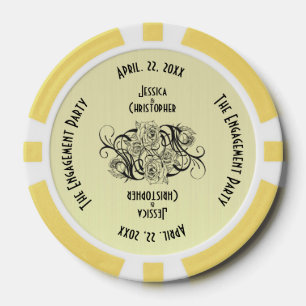 Unique Yellow Engagement Party Invitation Poker Chips