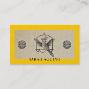 Unique Yellow Gold Bird Business Card