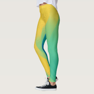 Unique Yellow Leggings with Abstract Design