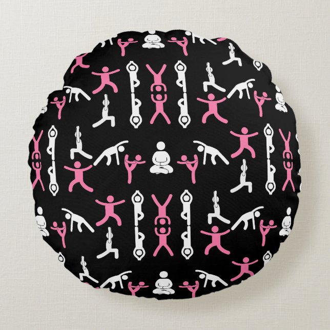 Unique Yoga Gift Round Cushion (Front)