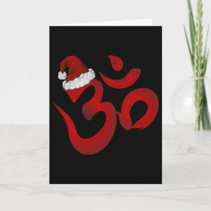 Unique Yogi Christmas Om Santa Hat Yoga Teacher Me Card