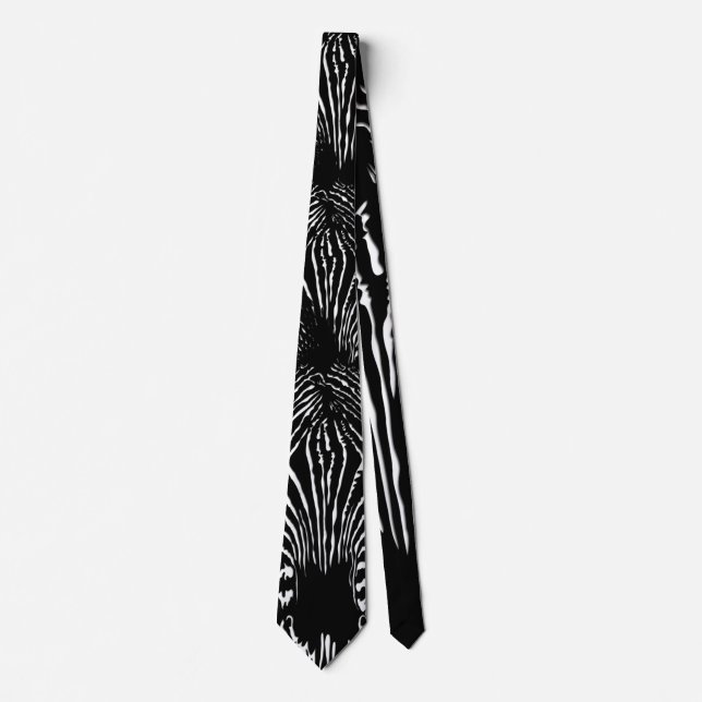 Unique Zebra Head on Zebra Print Tie (Front)