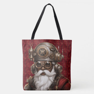 Uniquely Black Steampunk Santa Large Shoulder Tote Bag