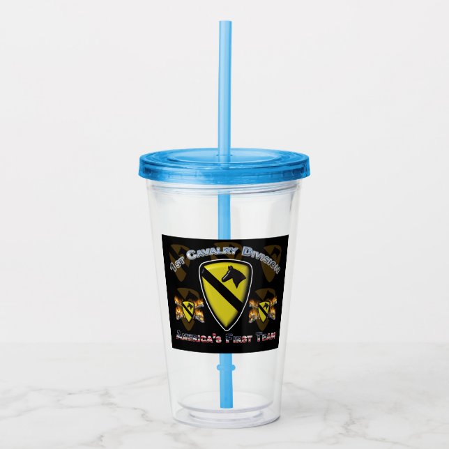 Uniquely Designed 1st Cavalry Division Gift Acrylic Tumbler (Front)