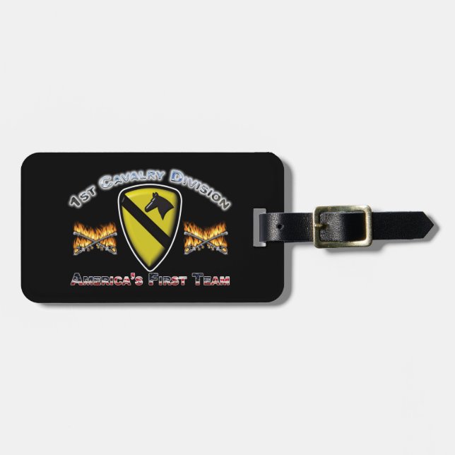 Uniquely Designed 1st Cavalry Division Gift Luggage Tag (Front Horizontal)
