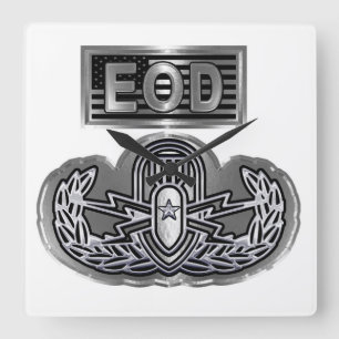 Uniquely Designed Commemorative Senior EOD Square Wall Clock