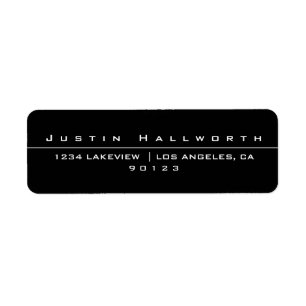 Uniquely Styled Black & White Return Address Label