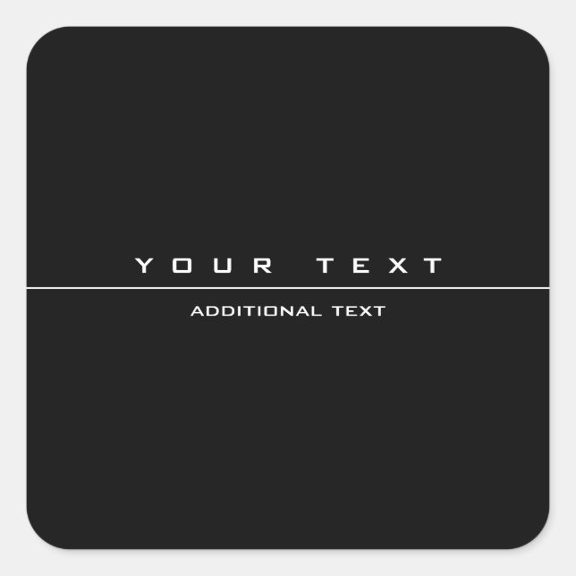 Uniquely Styled Black & White Square Sticker (Front)