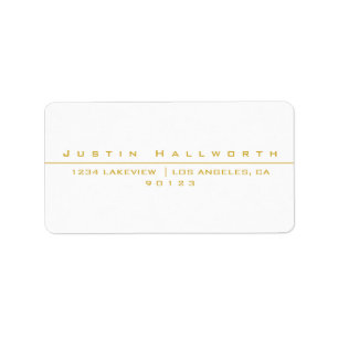Uniquely Styled White & Gold Label