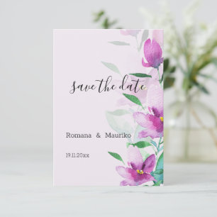 Uniqueness Of Lilac Pink Flowers Watercolor Art Save The Date