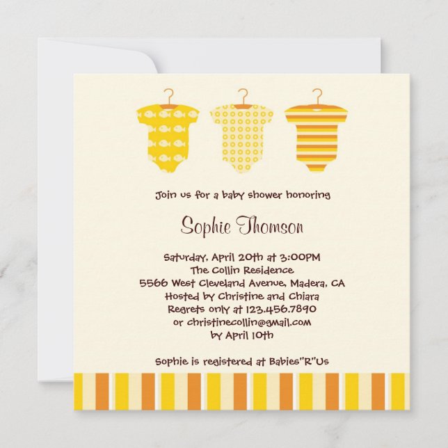 Unisex Baby Shower Invitation (Front)